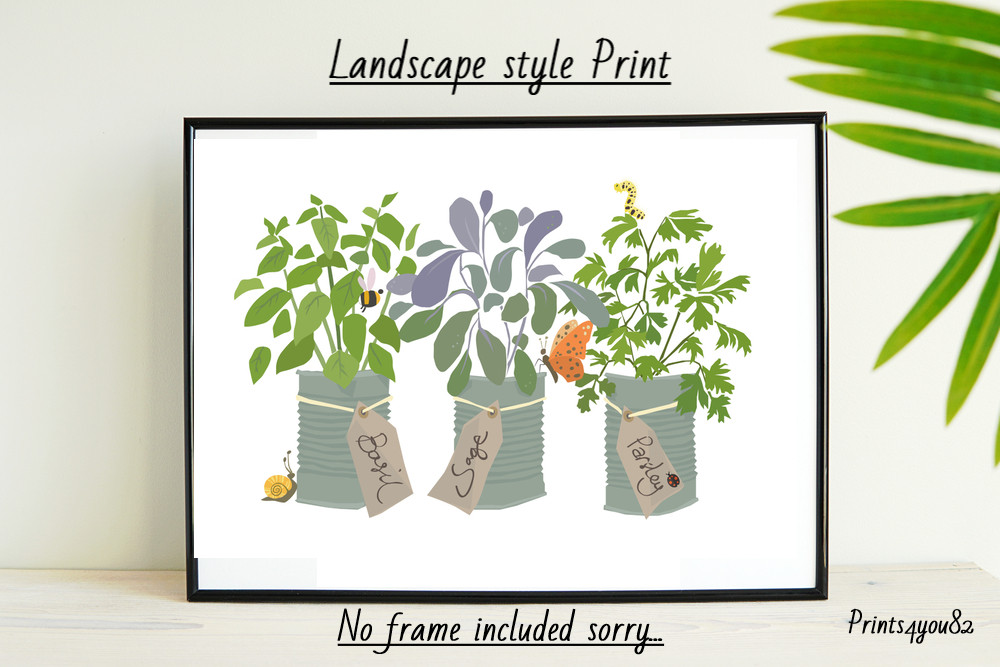 KITCHEN HERBS A4 PRINT PICTURE POSTER WALLART HOME DECOR UNFRAMED NEW GIFT