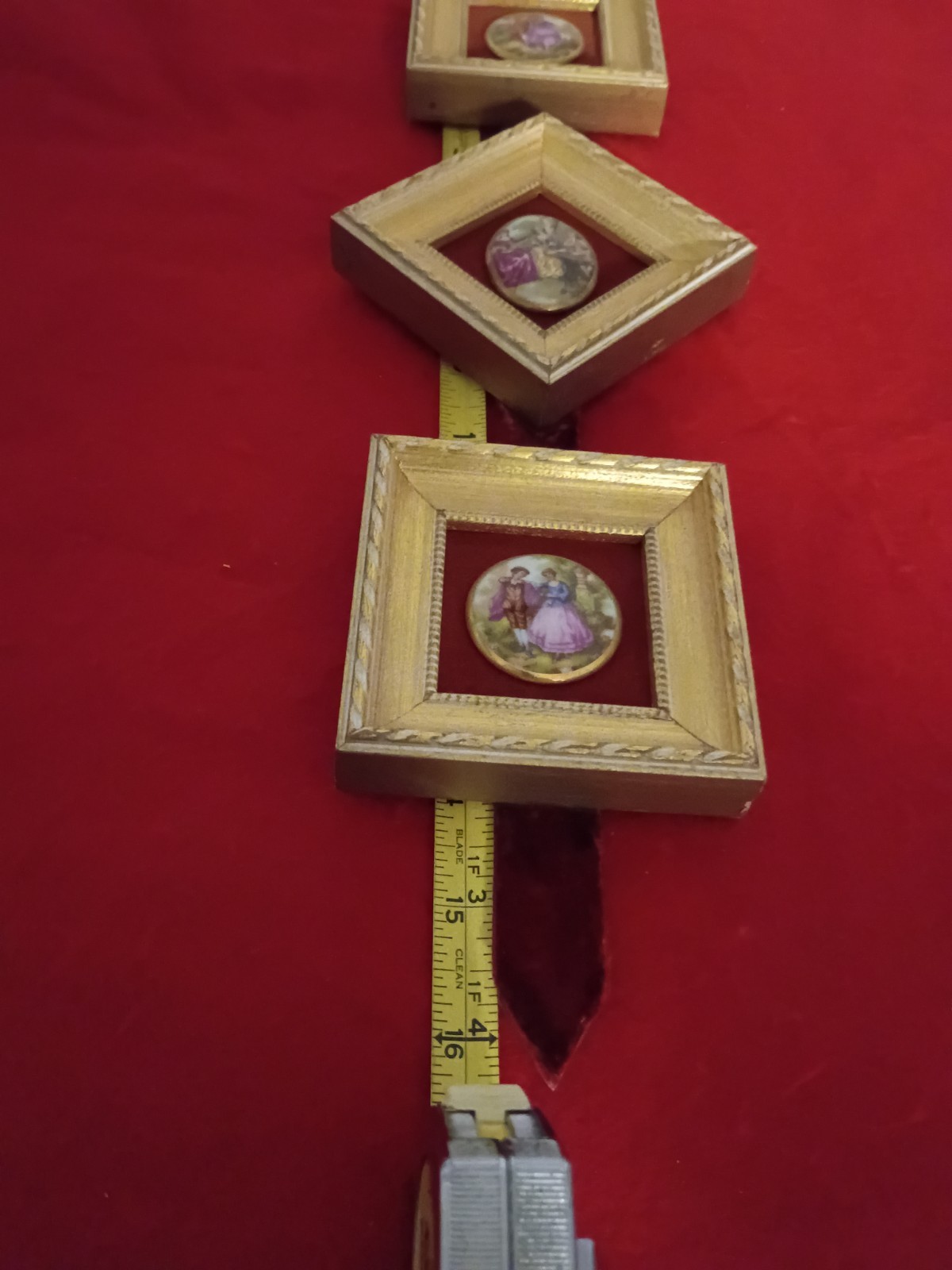 Vintage Genuine Limoges Courting France Framed Triptych By Sungott Art Studios