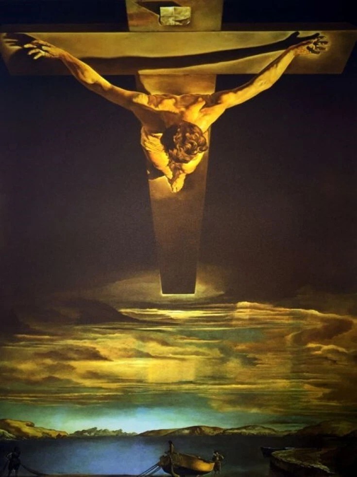 Christ St. John of the Cross by Salvador Dali vintage art print antique painting