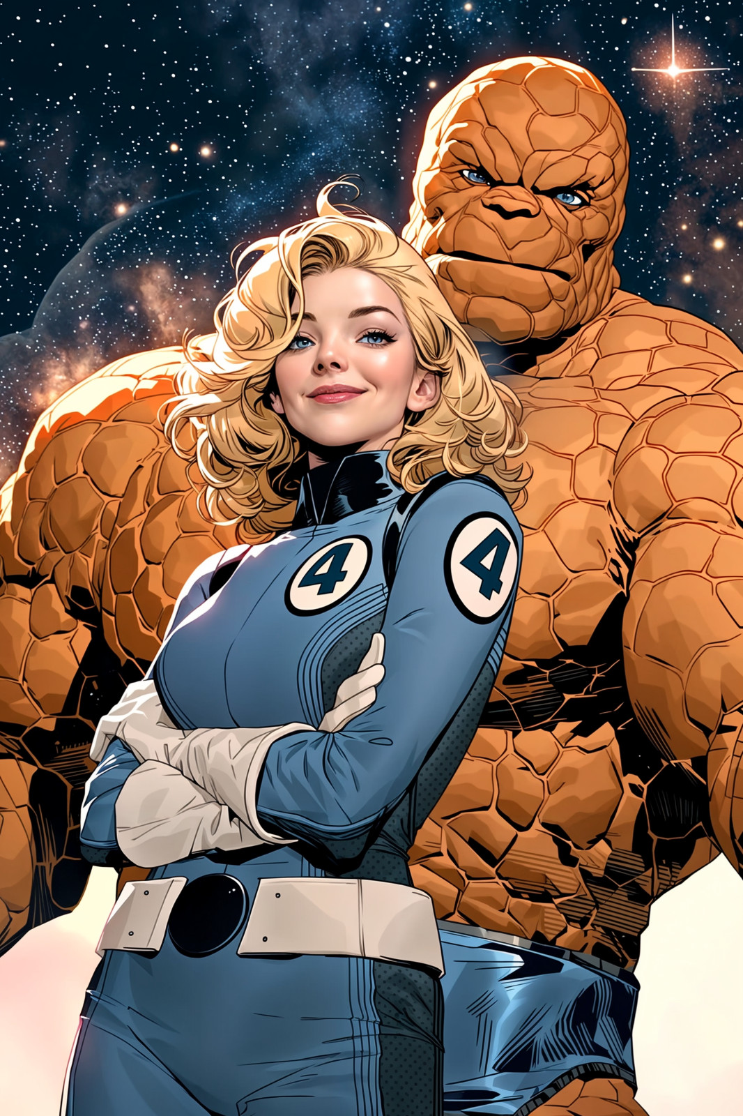 SUE STORM & THE THING Fine Art Print 13×19 Limited 1/30 Invisible Woman