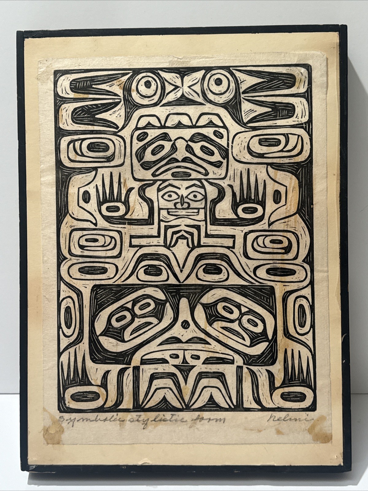 HELMI JUVONEN BLOCK PRINT WPA ARTIST RARE WOMAN TRIBAL INDIAN MID CENTURY FAMOUS