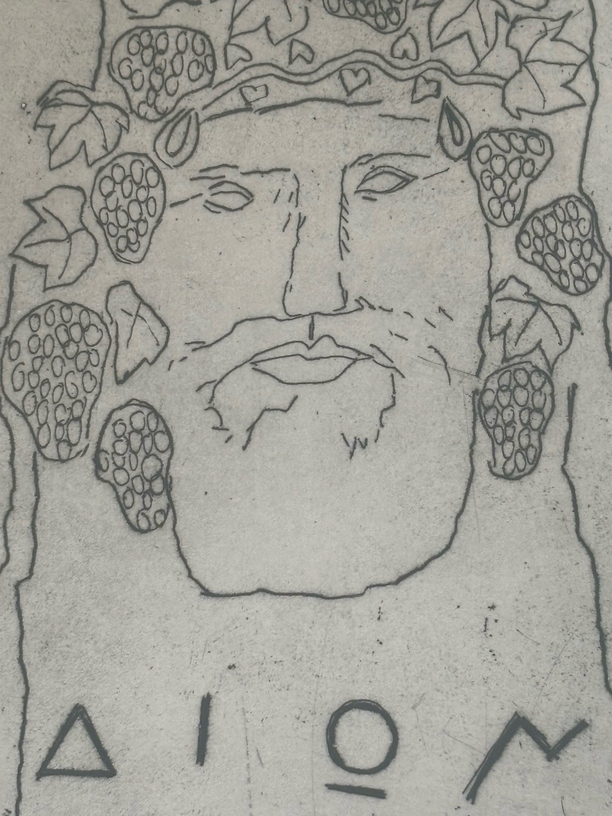 Rare JOE TILSON RA 1928-2023 Signed Large Proof ETCHING Dionysus 1986