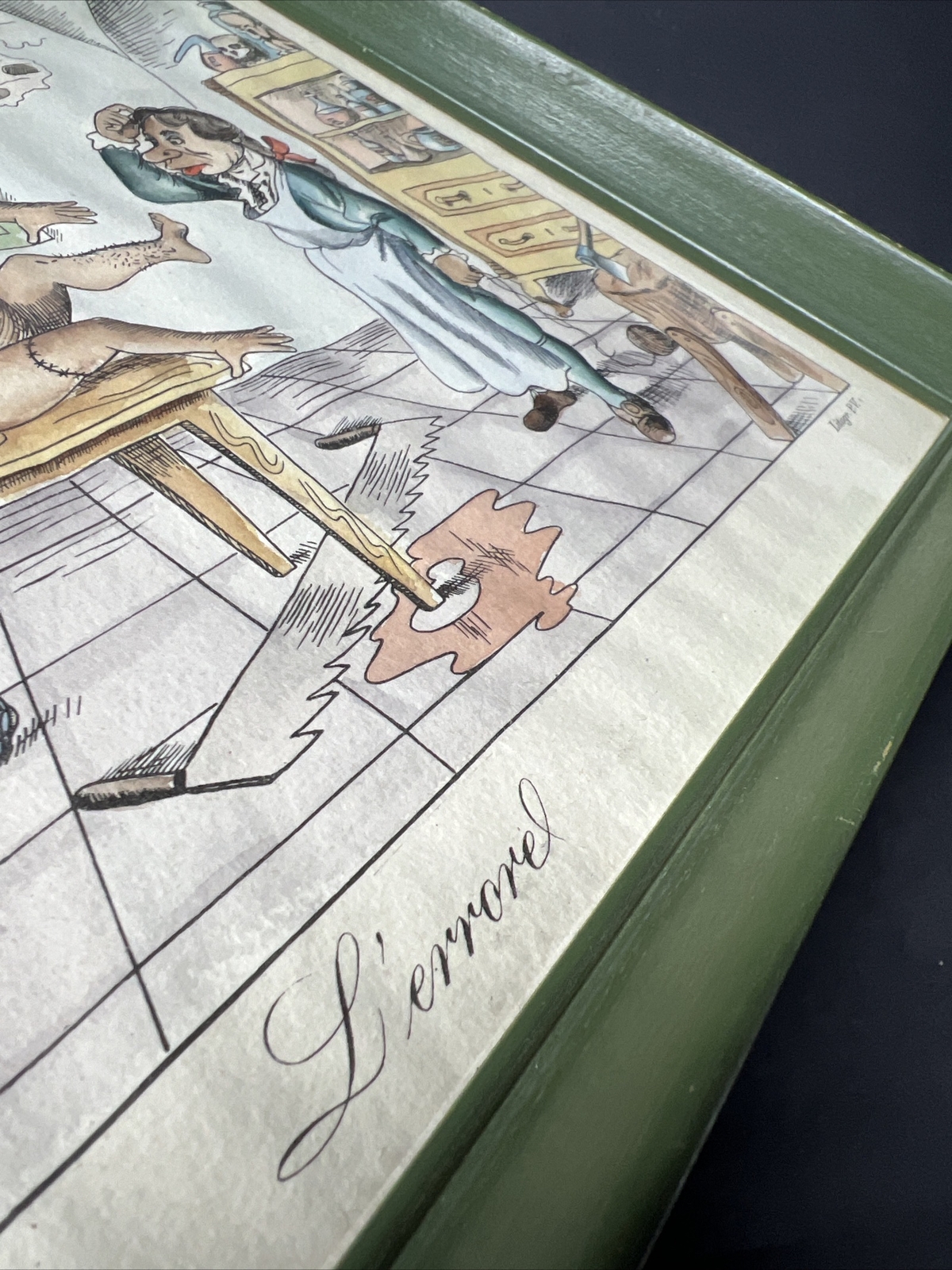 Old French Satirical Cartoon Litho PV P Folli Medical Humor L’errorel