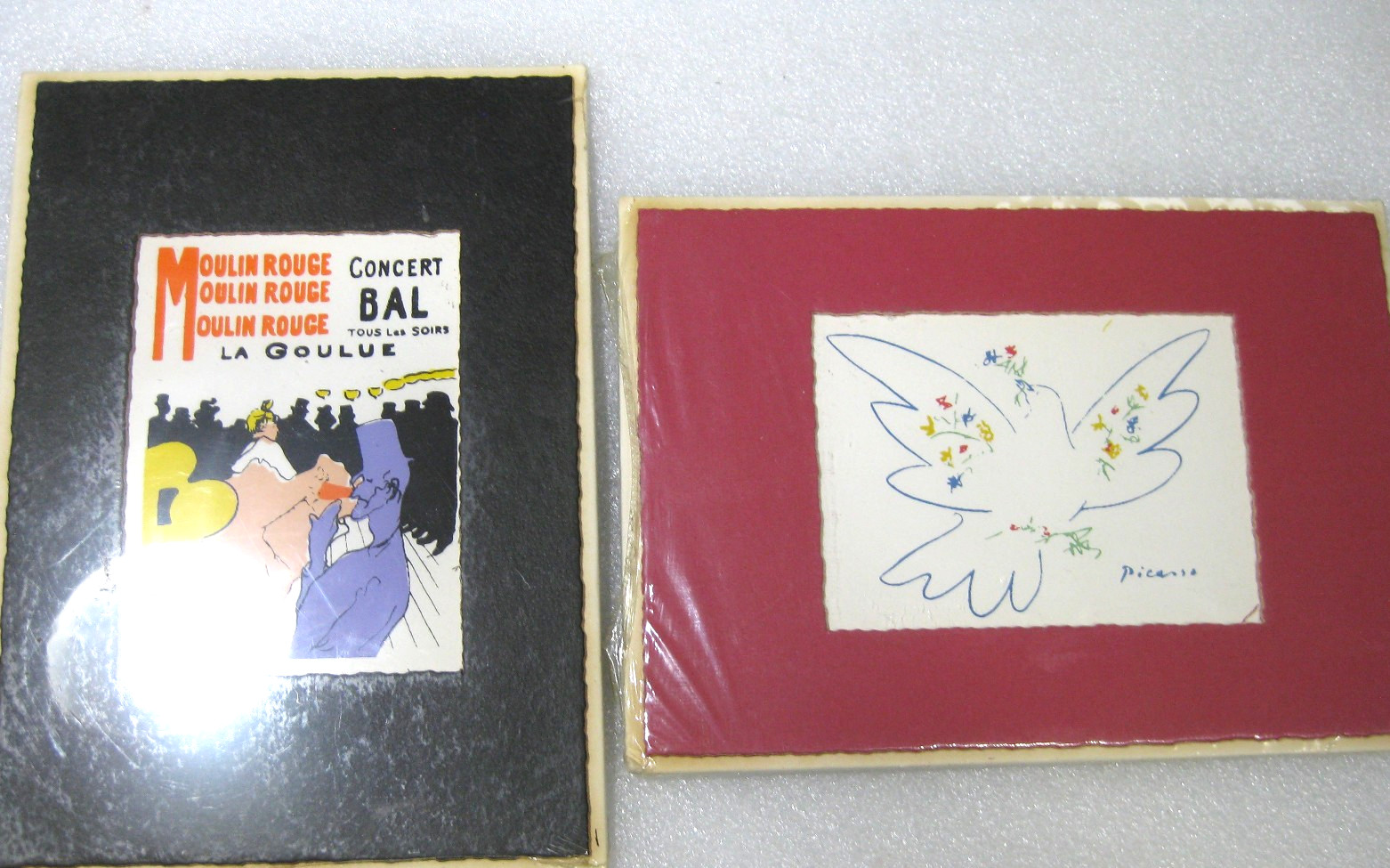 2 Modern Classics Series Silk Screened PICASSO #111 PEACE LAUTREC MOULIN ROUGE