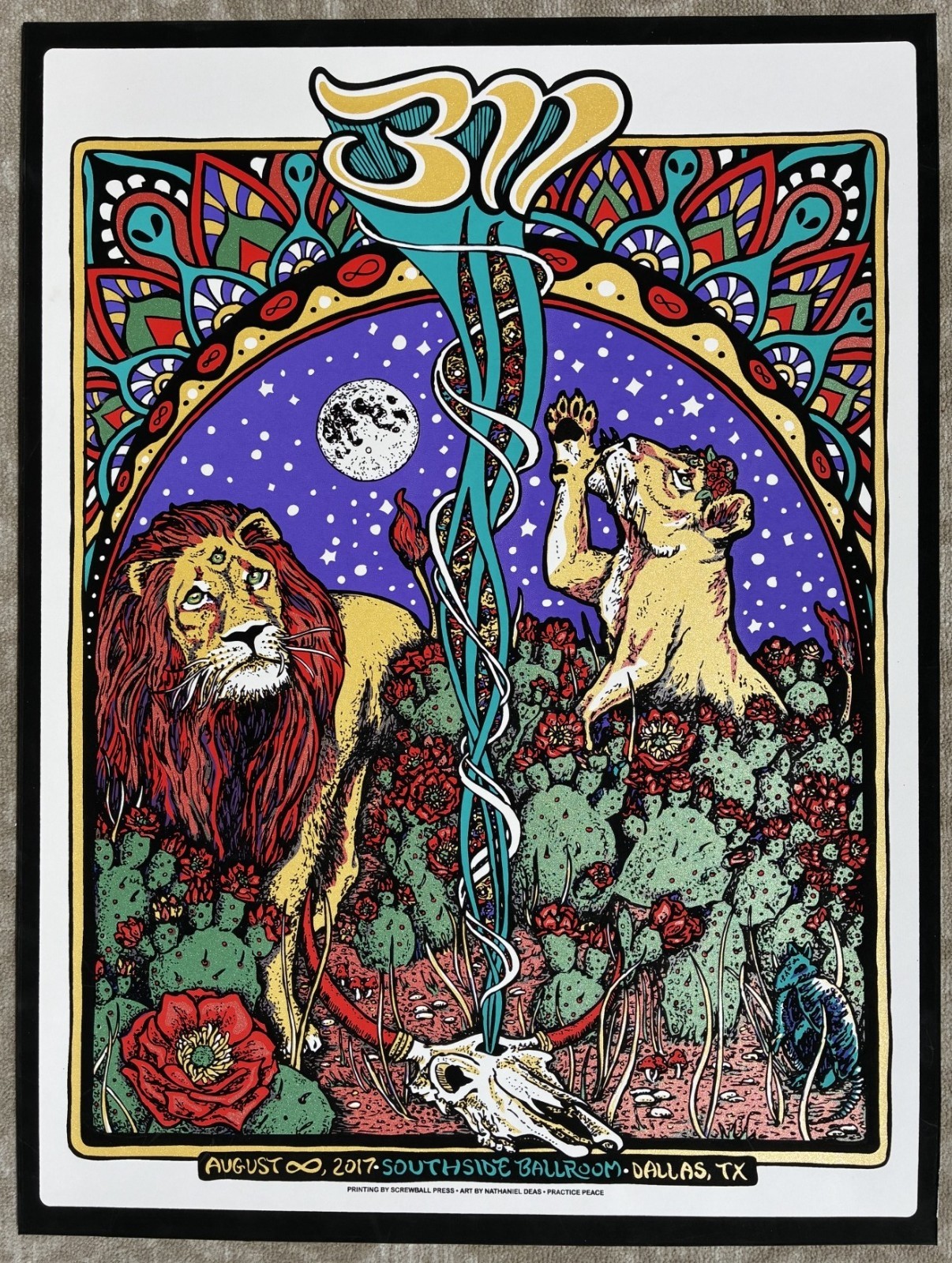 * 311 * Funk Rap Rock Metal 2017 DALLAS Concert SCREEN PRINT POSTER Deas