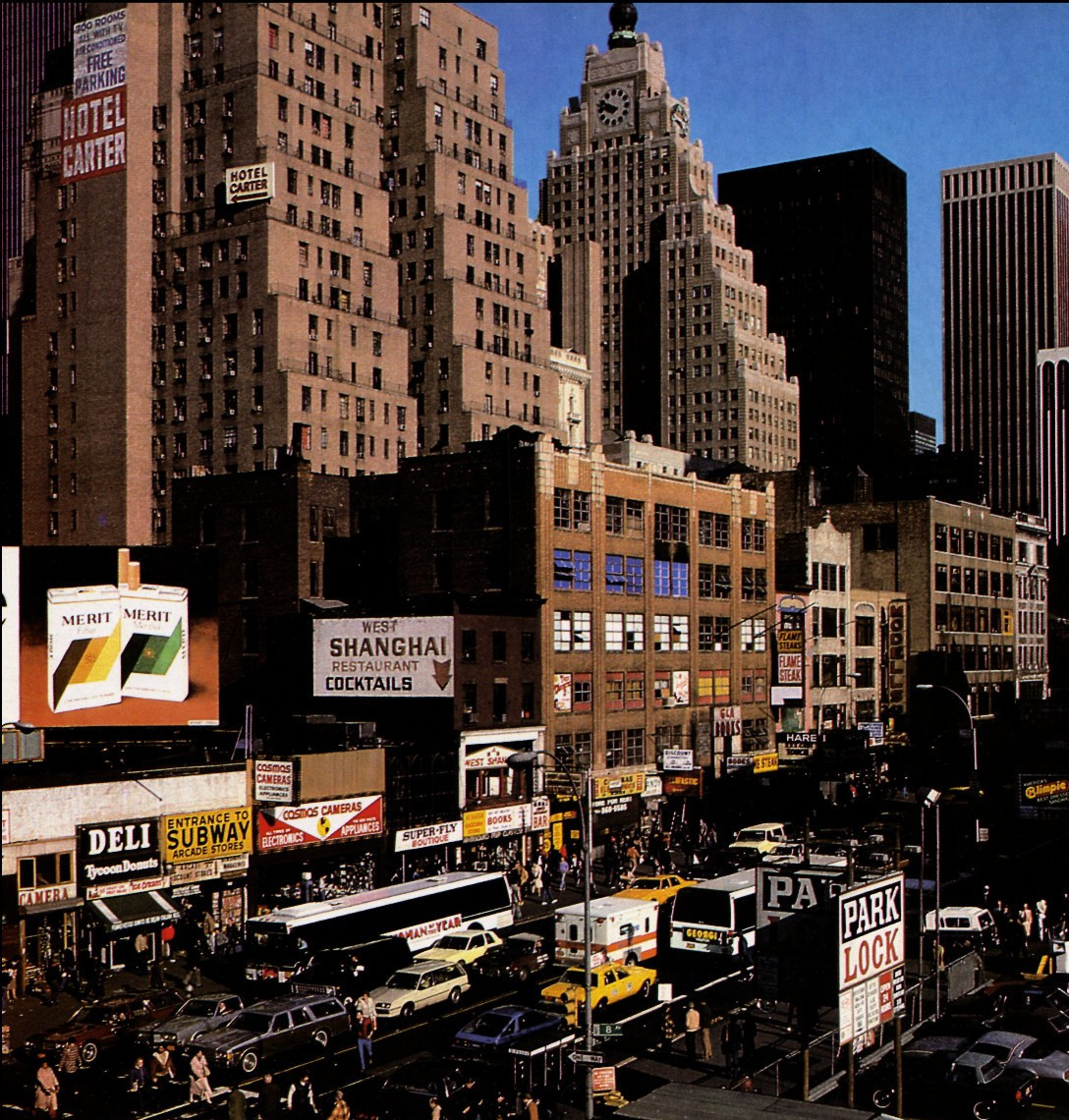 1983 Vintage Print 42nd Eight Avenue Intersection Street View New York City NYC