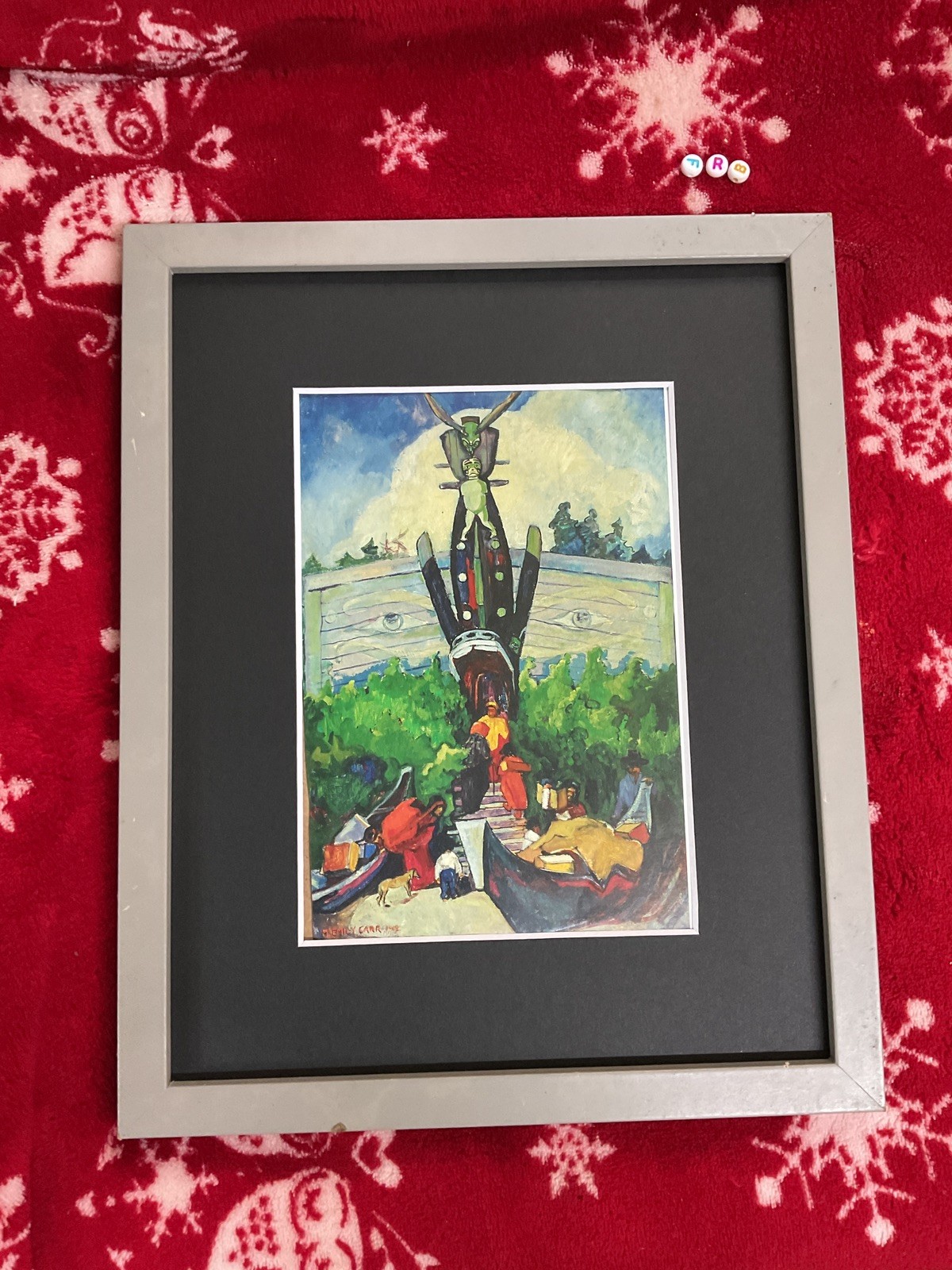 Print Art FRAMED , Rare Antique Artwork ,EMILY CARR , ETHNIC NATIVE AMERICAN ART