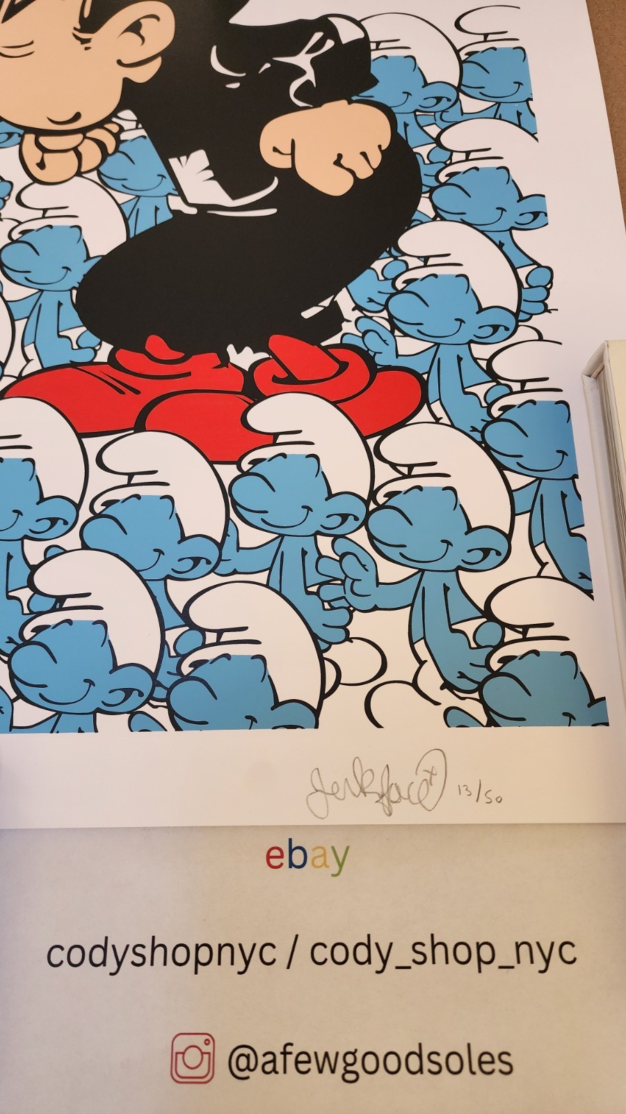 Jerkface The Jerk Way Of Life Smurfs Print 2014 13/50 18 x 18 in Limited RARE