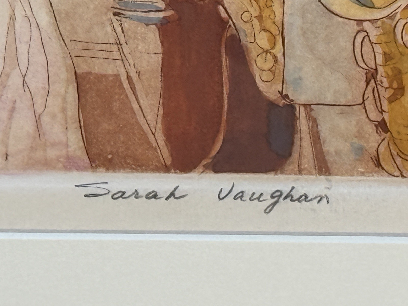 1995 Susan Dysinger Sarah Vaughan Jazz Colored Etching Aquatint Signed #14/100