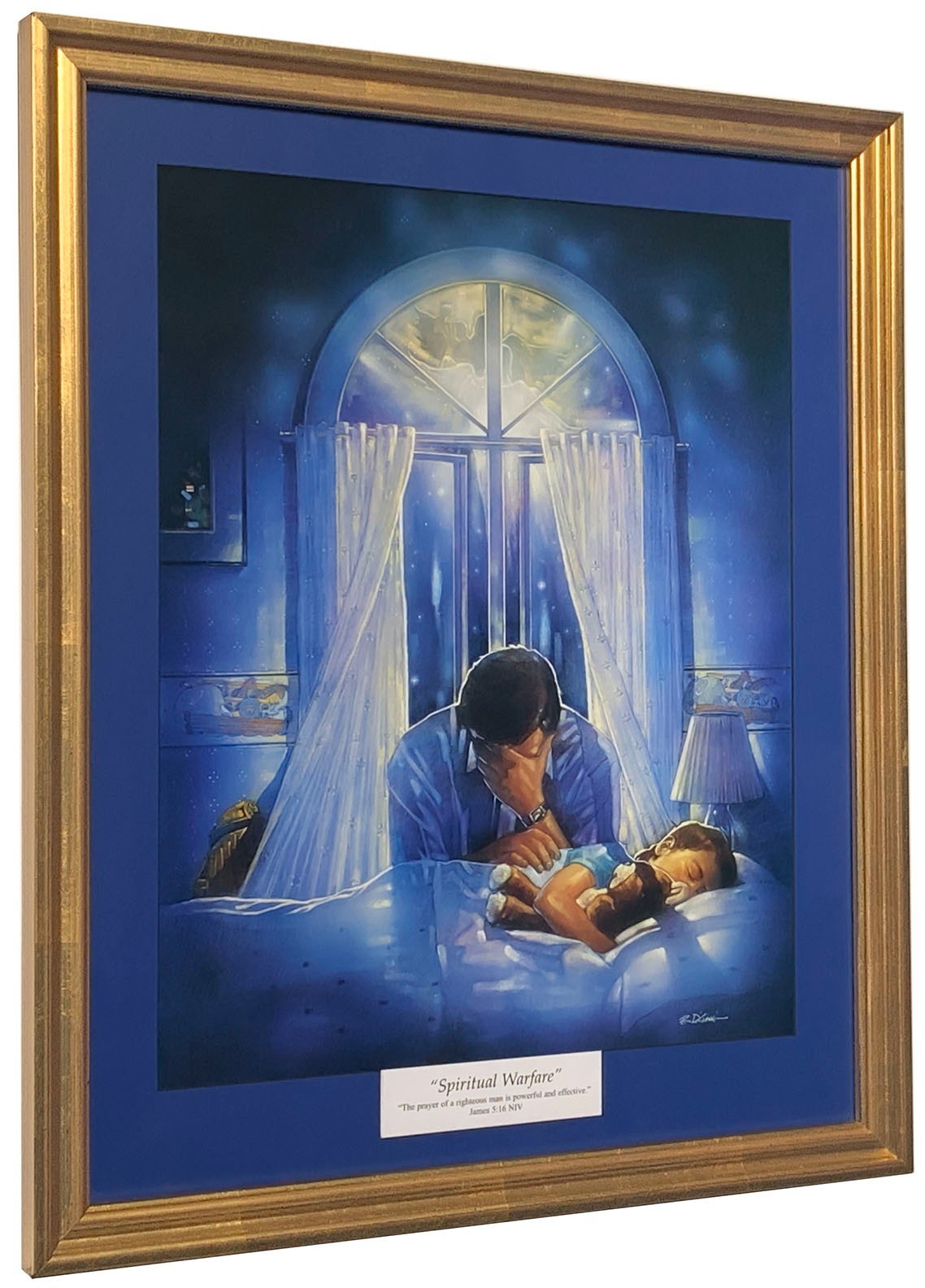 Ron DiCianni Spiritual Warfare Matted & Framed Spiritual Father Son Prayer Art