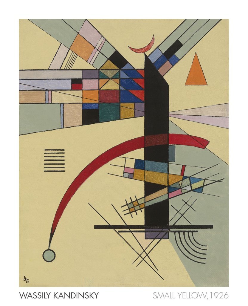 Small Yellow, 1926 by Wassily Kandinsky Art Print Abstract Museum Poster 26×32