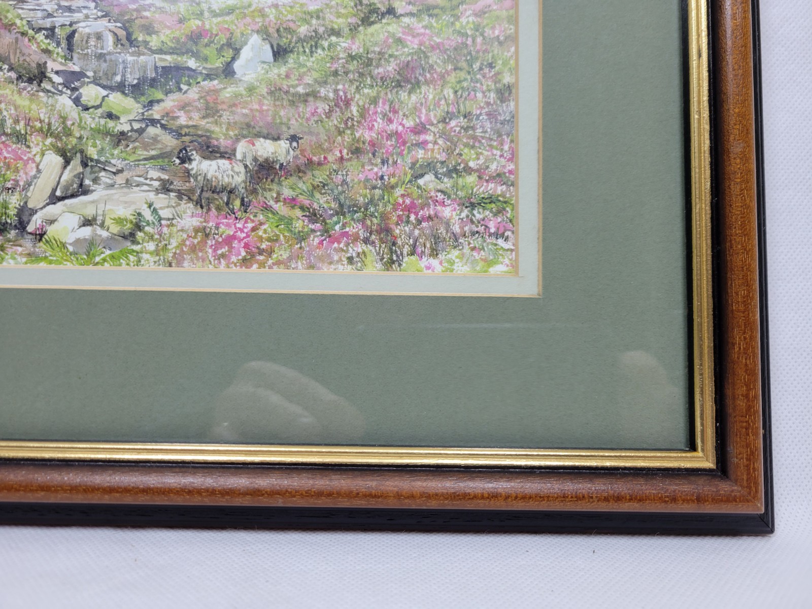 Watercolour Print Framed Alan Matthews Wood Frame 34.5x30cm Rare Vtg Prop