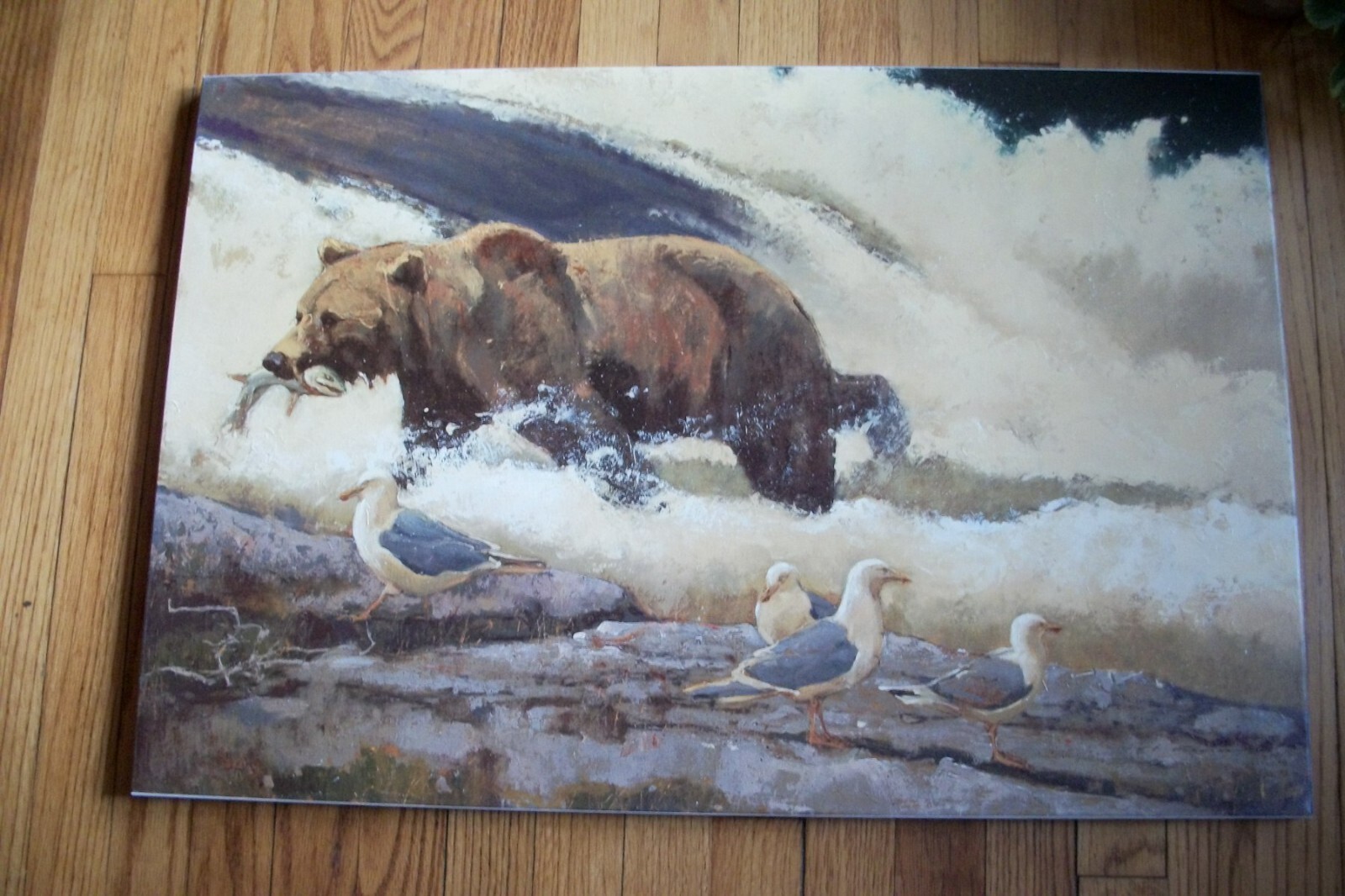 Luke Frazier Limited Edition Textured Canvas “Pay Dirt” – Brown Bear Hunting