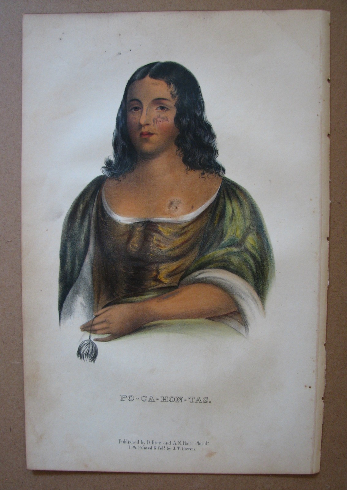 Charles Bird King -“PO-CA-HON-TAS”/ D. Rice and A.N. Hart 1858