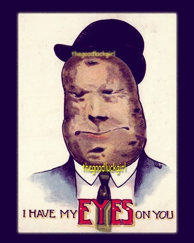 5×7 Vintage 1880’s Creepy Vegetables HAVE MY EYES ON YOU Postcard Art Print