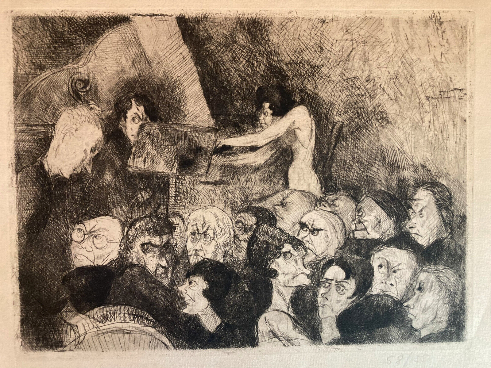 EDOUARD GOERG (1893-69) Nightclub Jazz Orchestra Etching 68/155 signed