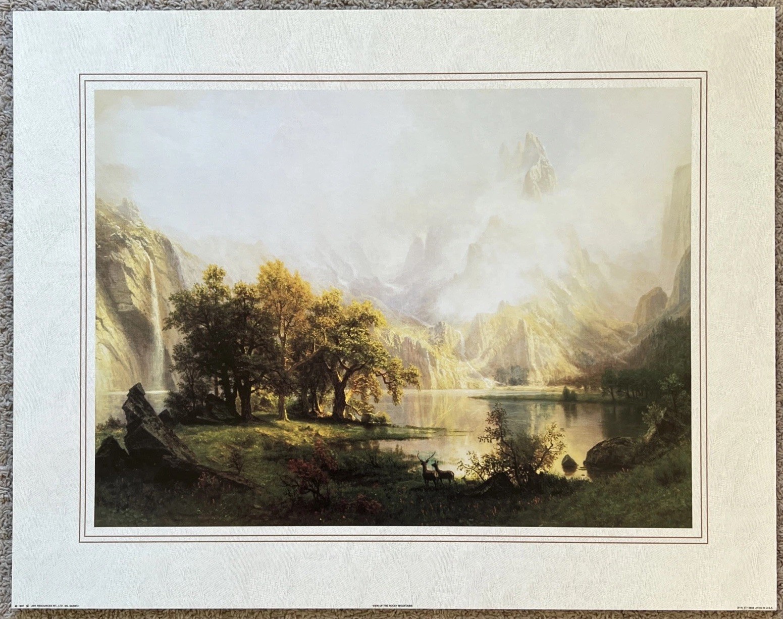 Albert Bierstadt View Of The Rocky Mountains Art Print 22 X 28 Inches 1998 Board