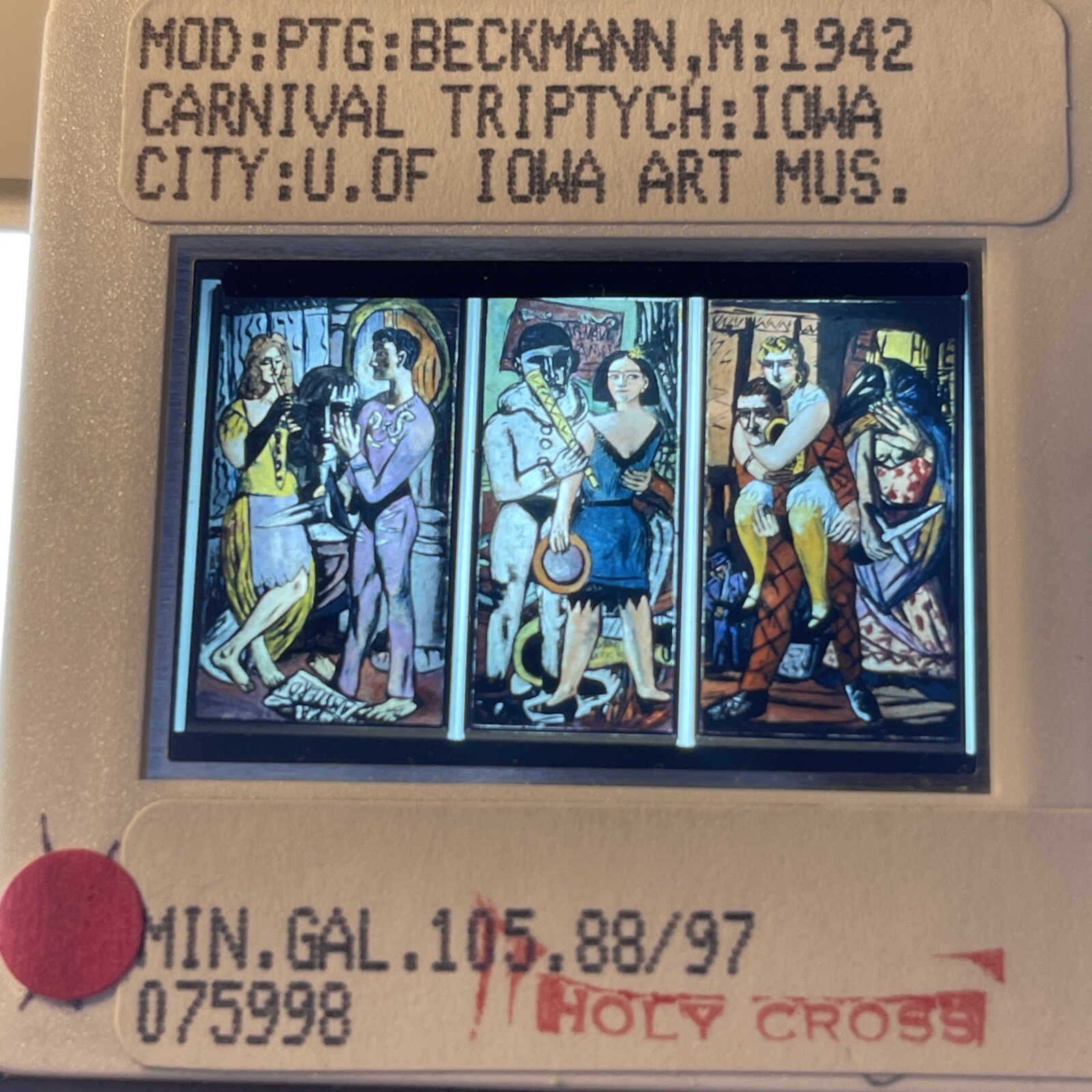 Max Beckmann “Carnival triptych ” German Modern Art Vintage 35mm Slide