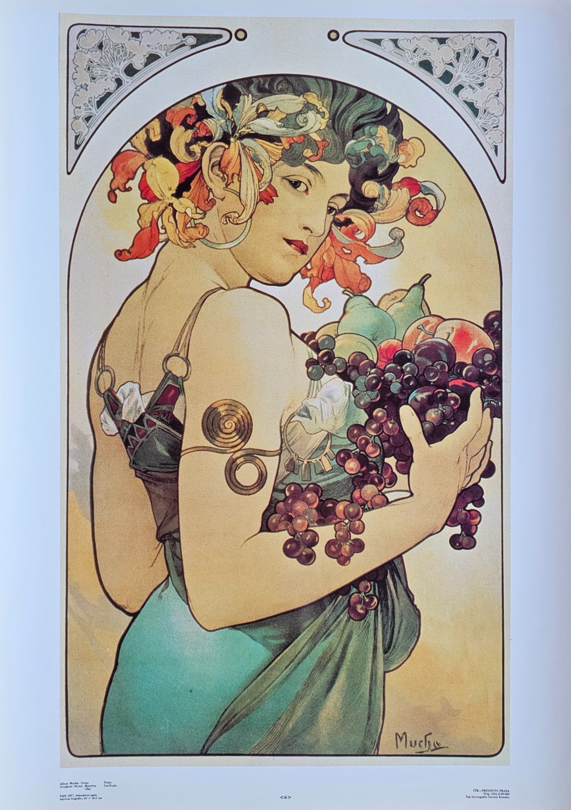Alphonse Mucha Fruits VINTAGE Art Nouveau art print fruit food lily floral decor