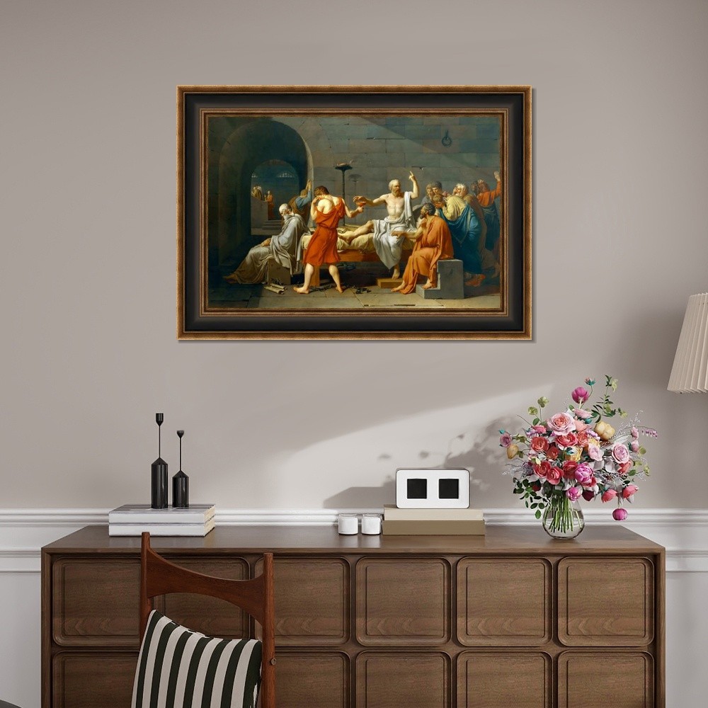 Framed Canvas Giclee Print Wall Art The Death of Socrates by Jacques Louis David