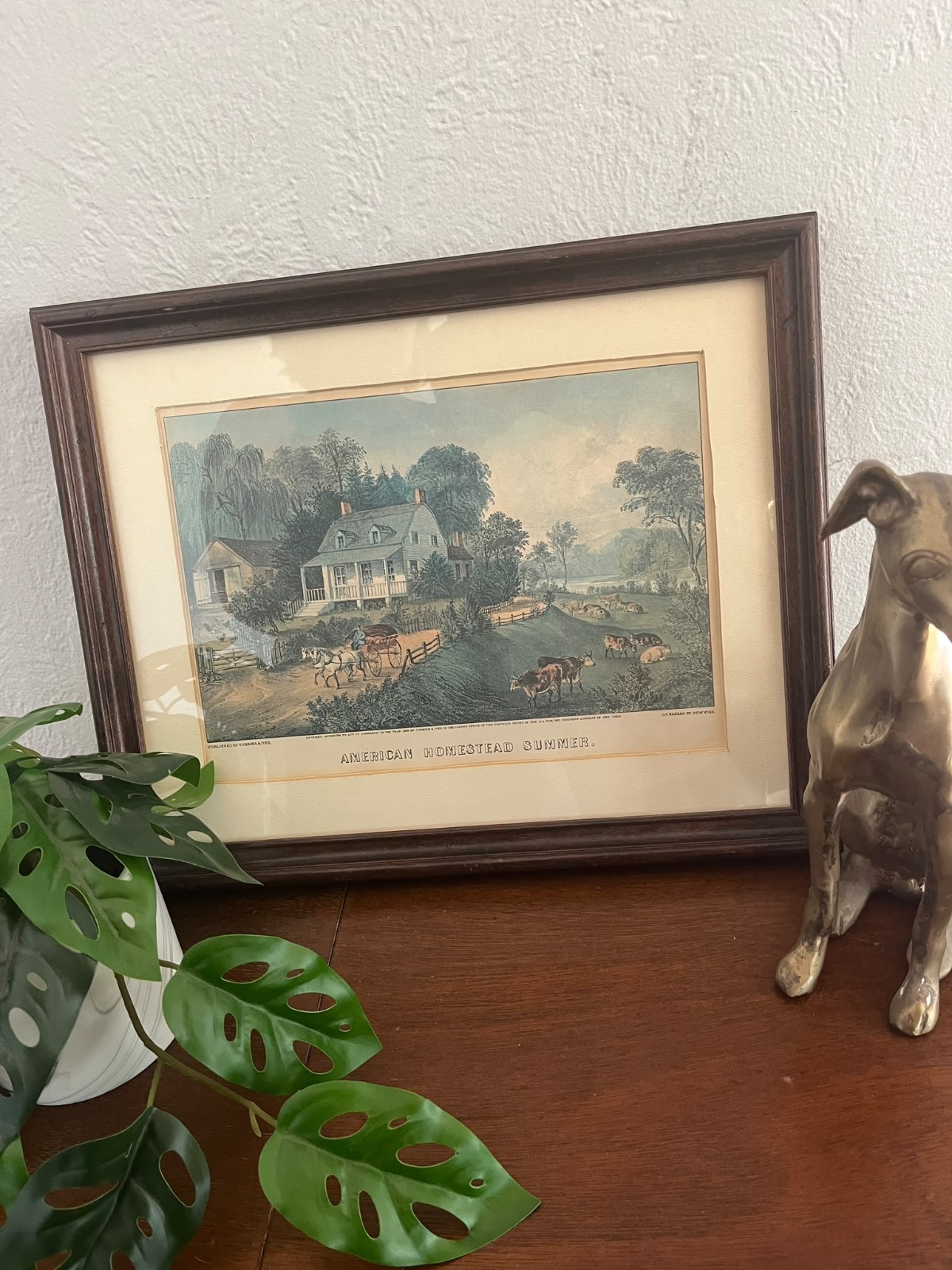 Hand Colored Lithograph Titled ” American Homestead Summer” By Currier And Ives