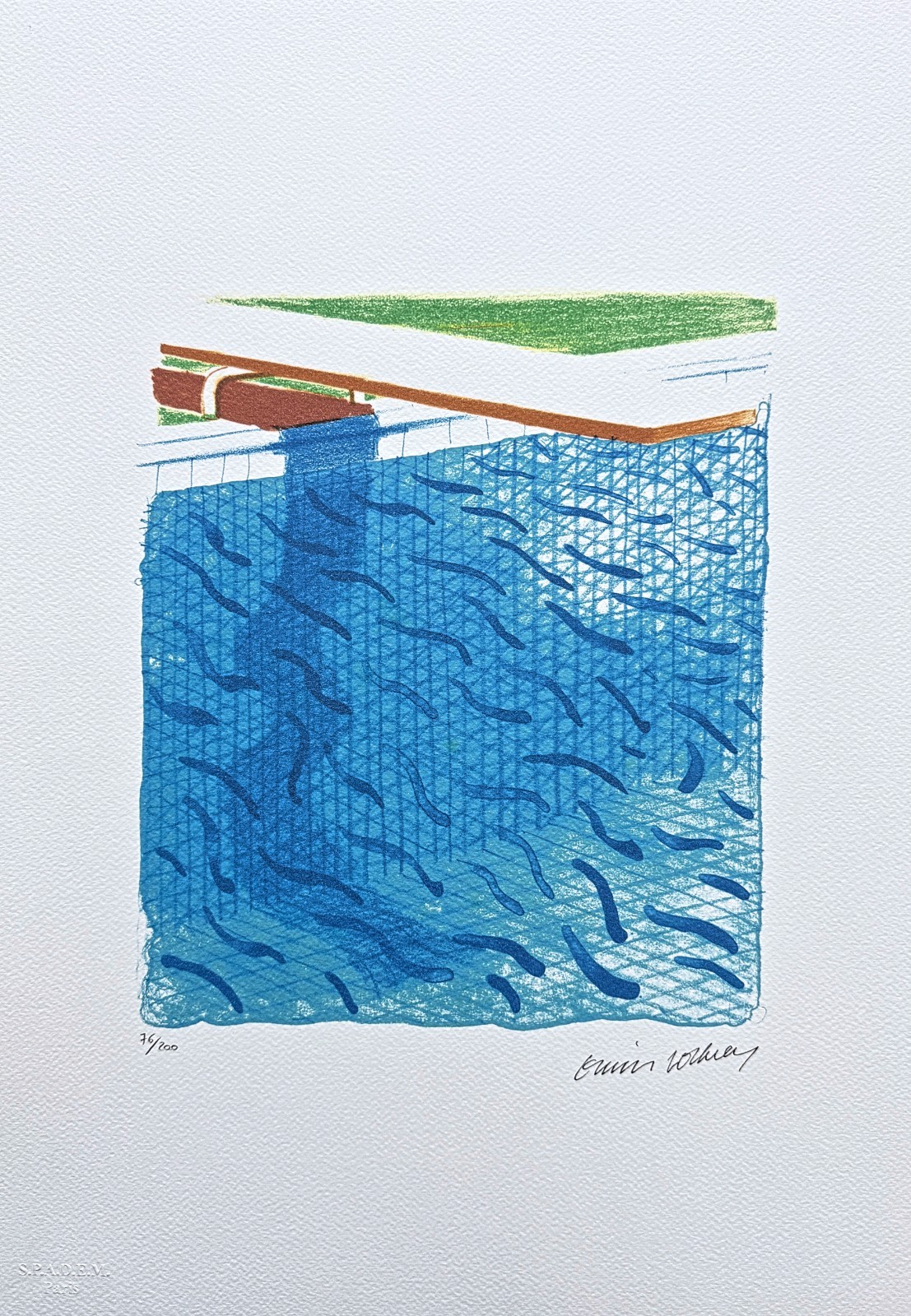 DAVID HOCKNEY – Pool made with paper – signed, numbered x/200, 35 x 50 cm