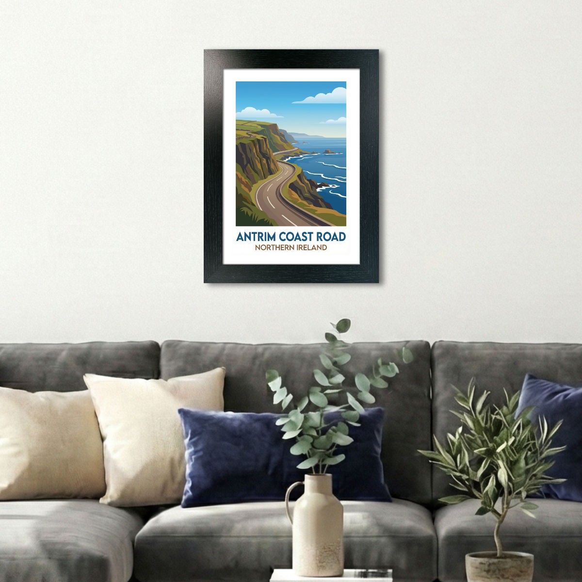 Antrim Coast Road, Northern Ireland Travel Poster Art Print 124-3