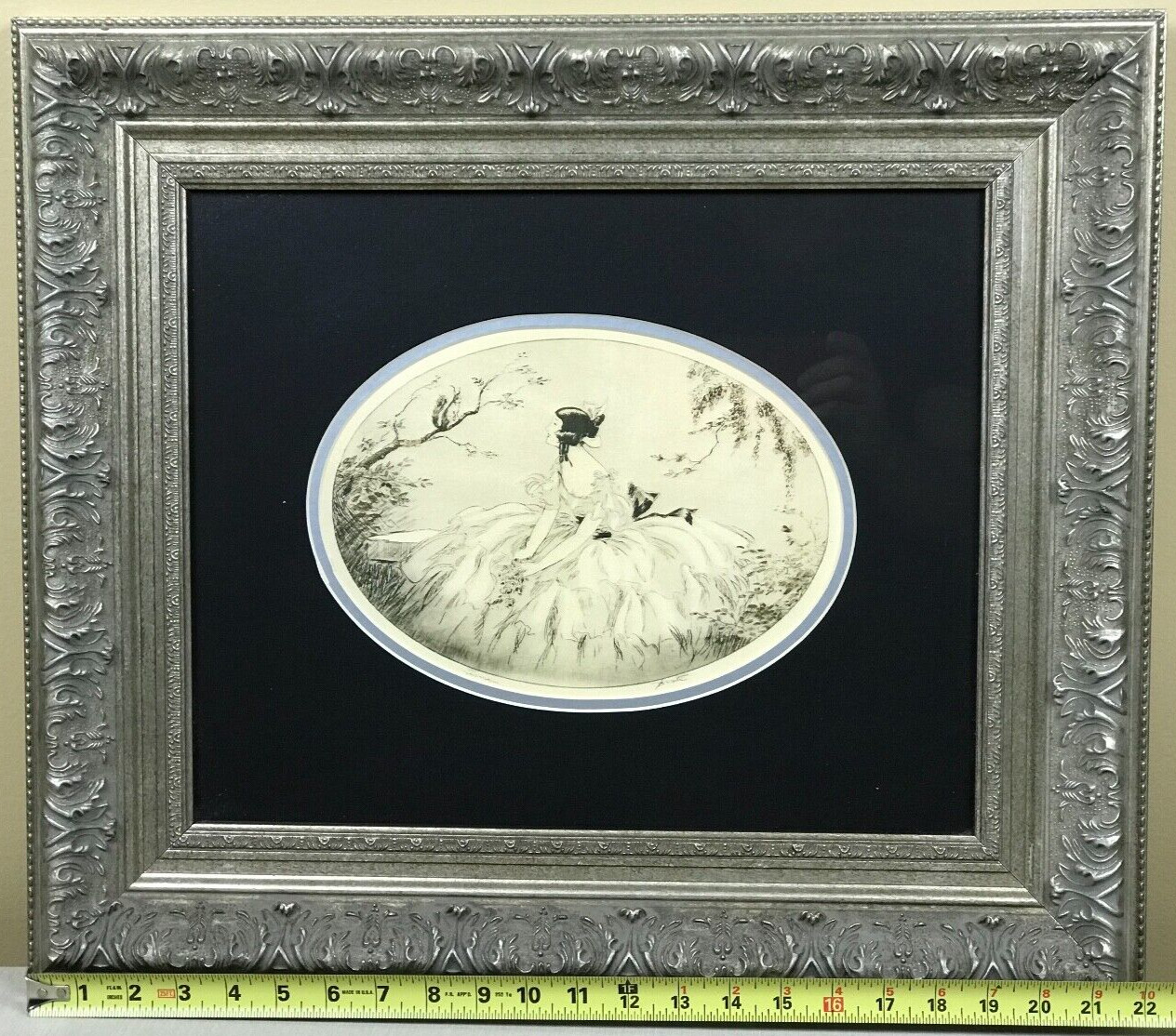 Vintage Berté or Erté Print Matted & Framed titled “June” – 22.5″ x 19.5″