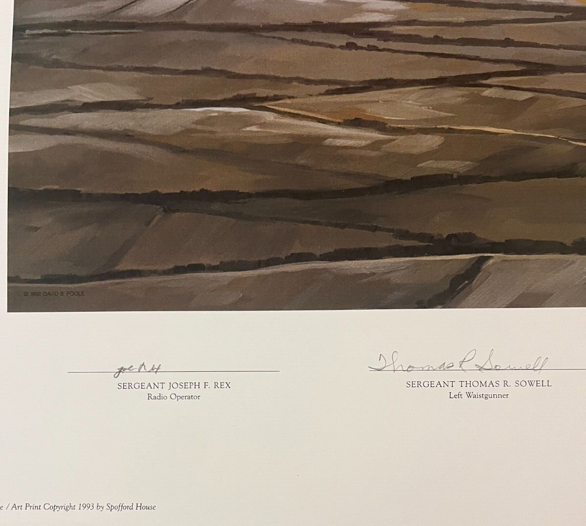 David P. Poole “Valor at Polebrook” Print Signed By Crew , Pilot and Artist