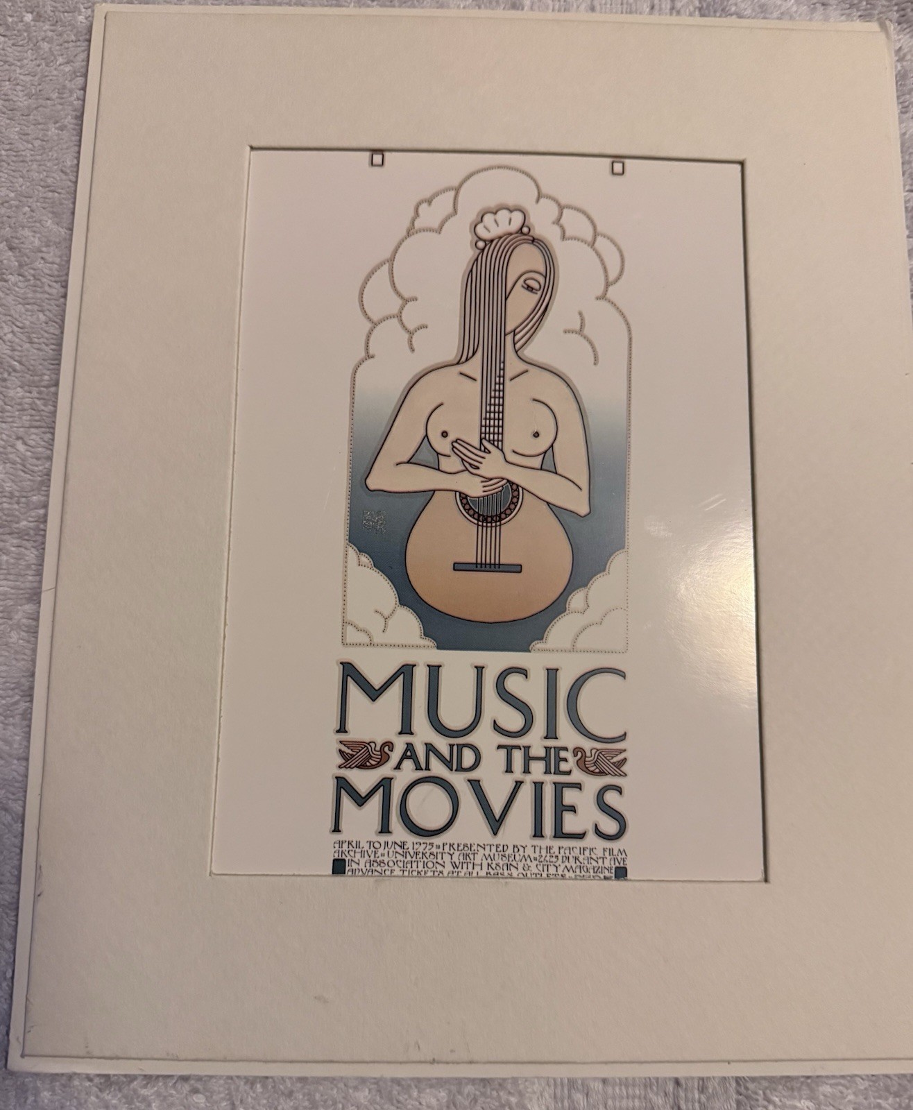 Artist David Lance Goines Art Print Matted Music and Movies