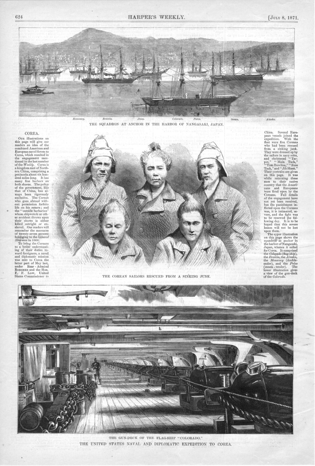 United States Naval and Diplomatic Expedition to Corea – 1871 Historical Print