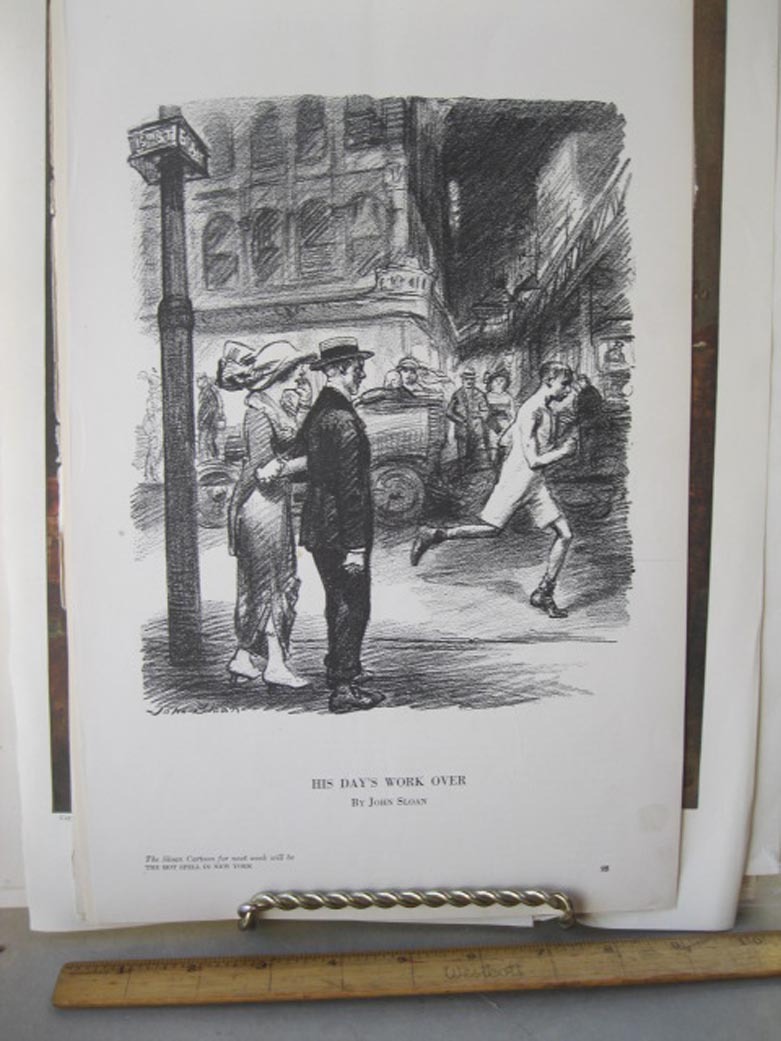 Vintage Print,HIS DAYS WORK OVER,Sloan,Harpers,1913-14