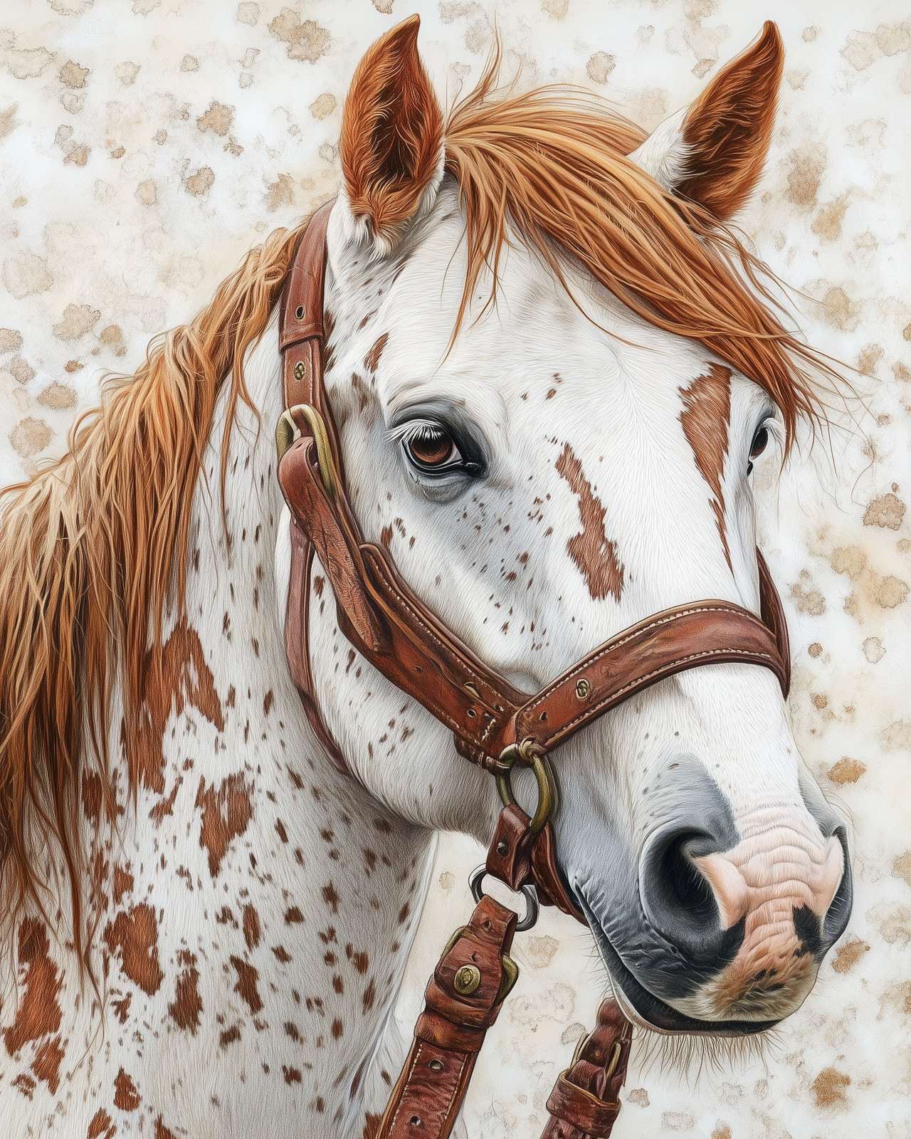 8×10 Horse Portrait Forest Illustration – 468430478