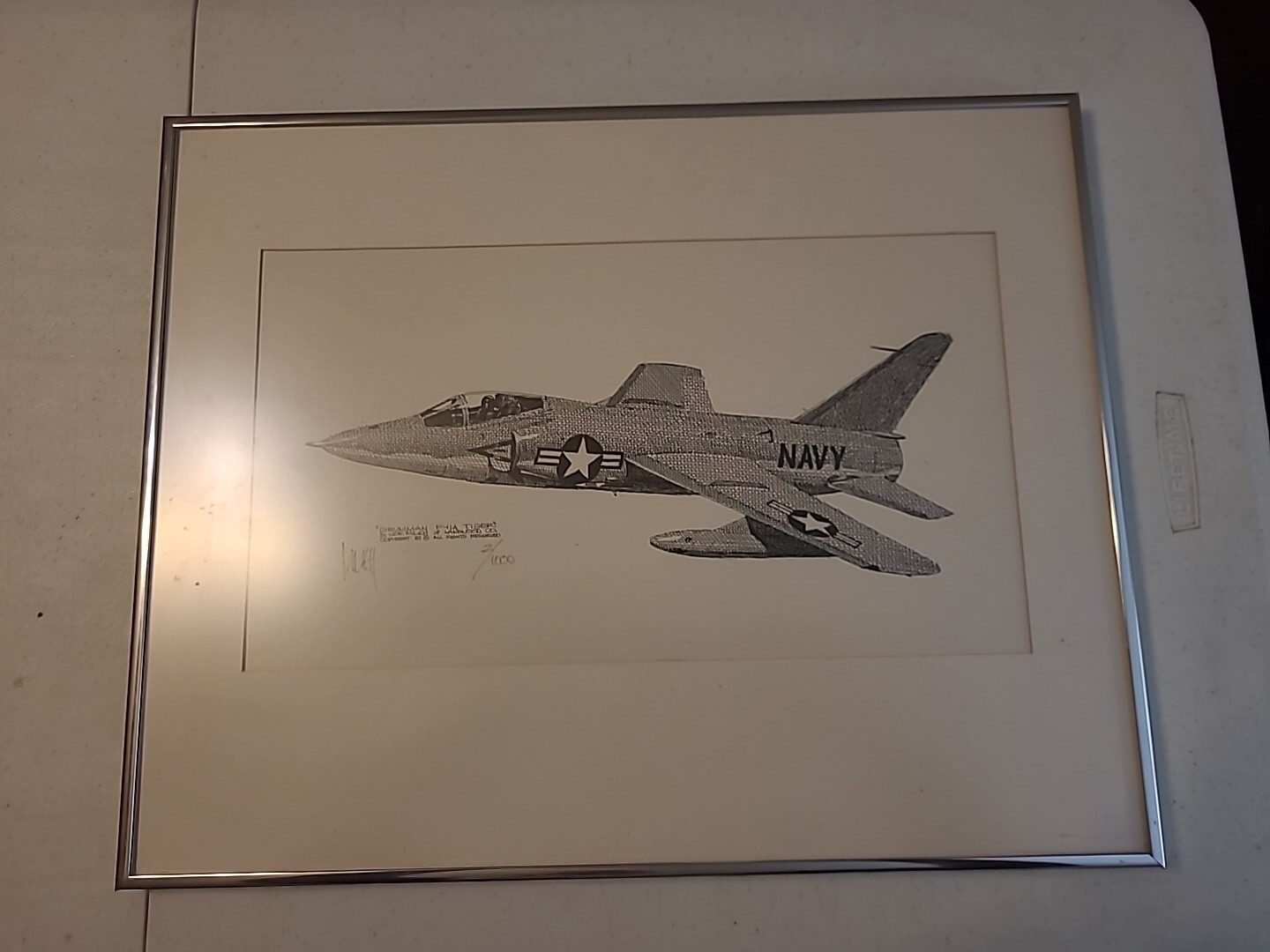 US Navy Grumman F-11A Tiger Art Signed By Artist Joe Milich Numbered 16×20