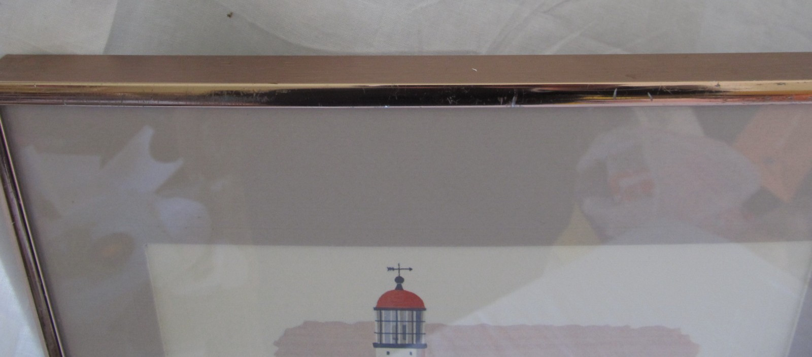 Vtg. Harry Wysocki Lighthouse Embossed Coastal Print Framed 1980’s Nautical Art
