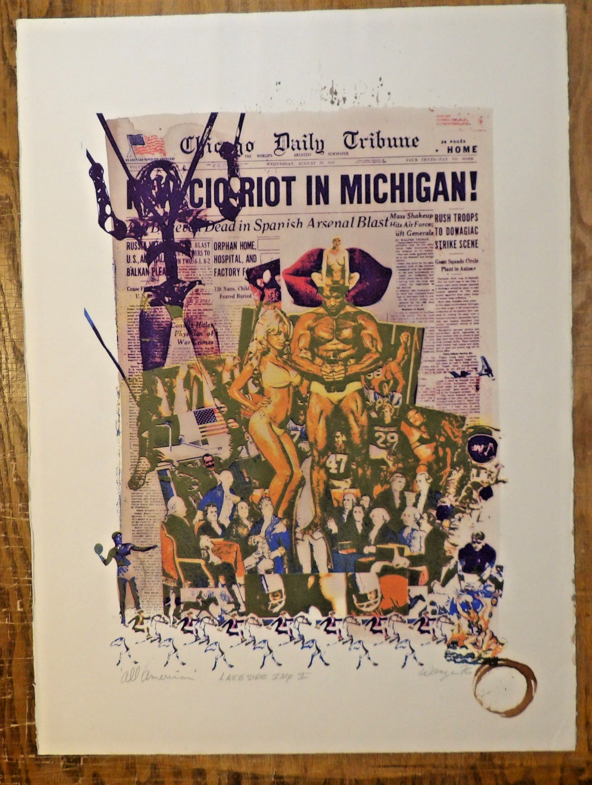 William Weege “All American” LIMITED EDITION SERIGRAPH LAKESIDE STUDIO 1976
