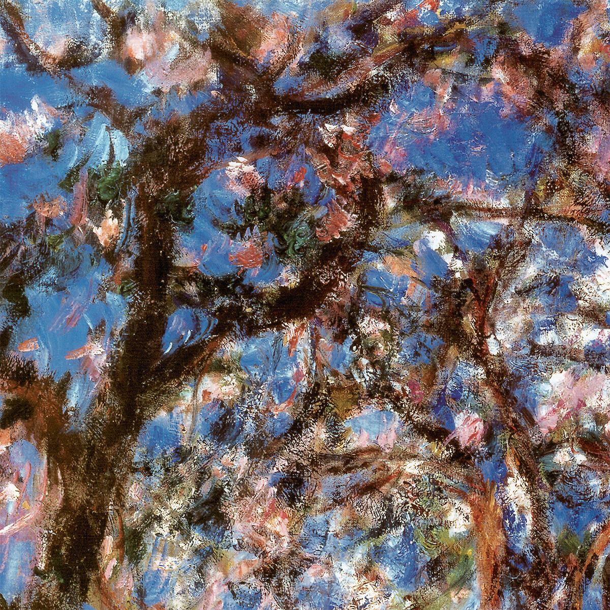 32Wx32H” SPRING IN GIVERNY by CLAUDE MONET – GARDEN TREES BLOSSOMS MELODY CANVAS