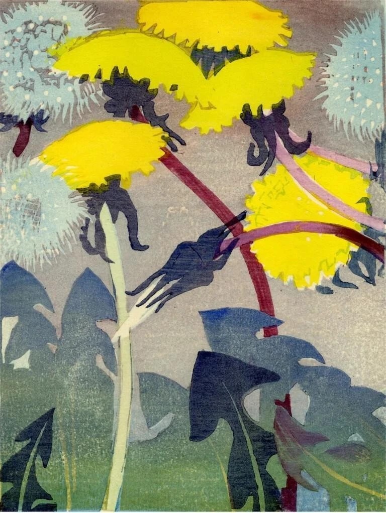 Dandelions by Mabel Royds 1935 vintage art poster print antique painting