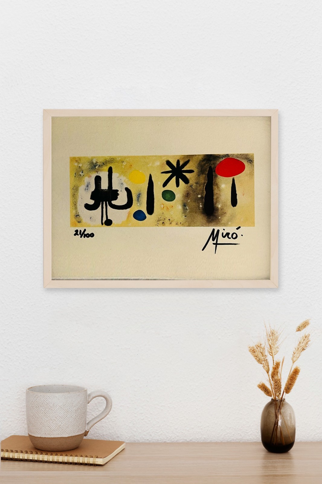 JOAN MIRÓ ORIGINAL SIGNED PRINT, INCLUDES COA & $3,500 APPRAISAL./*