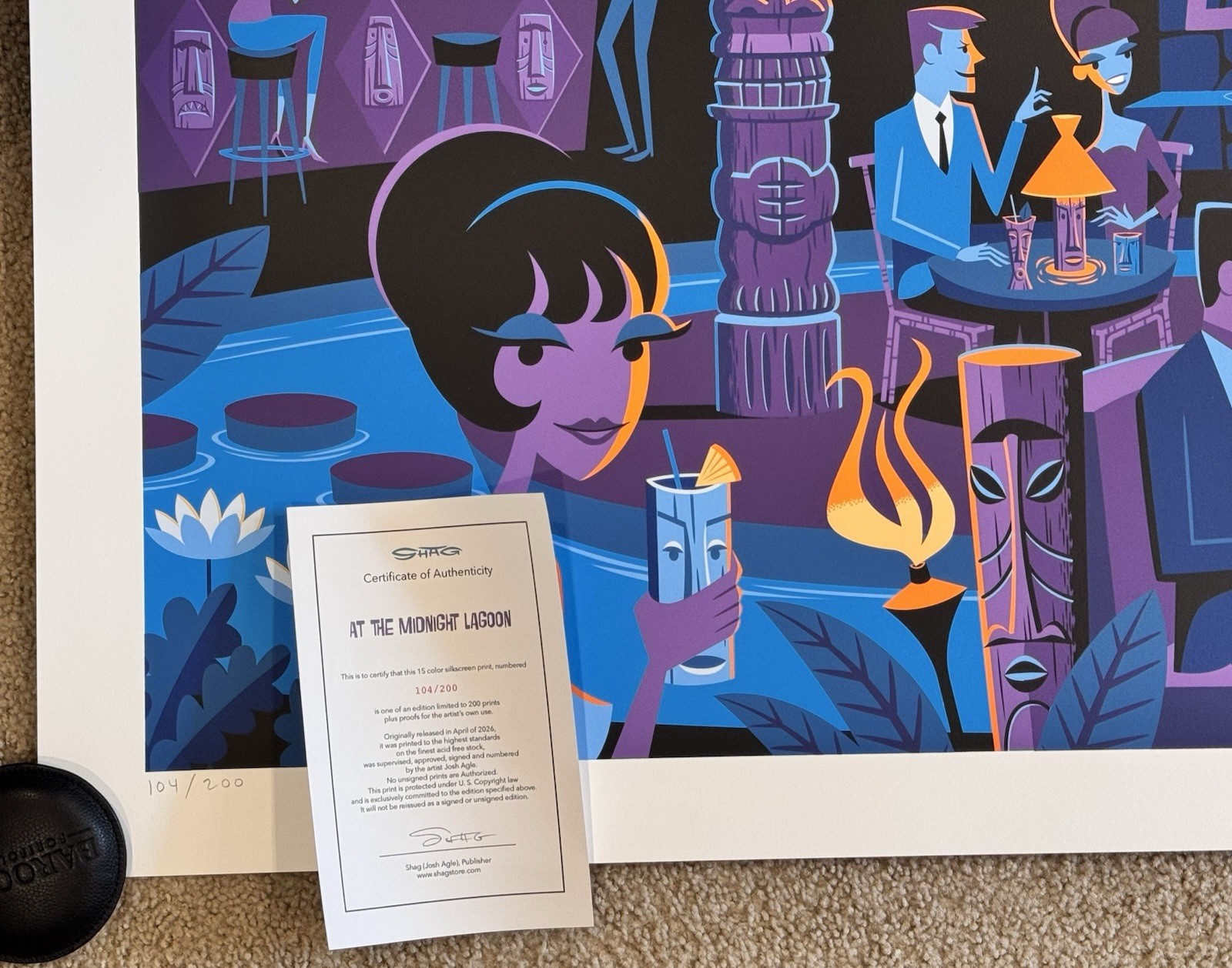 Josh Agle At The Midnight Lagoon Art Print SHAG Serigraph S/# /200 with COA