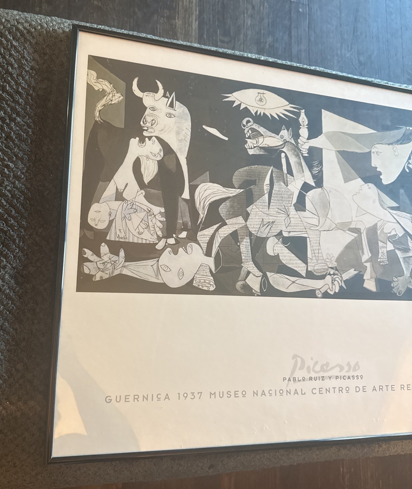 Vtg Pablo Picasso Guernica 1937 Museum Poster Framed Print 22×30 Wall Art