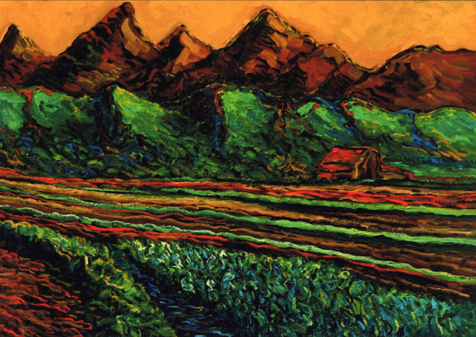 Mountains At Sunset- Limited Edition Print – By F. DeTrolio