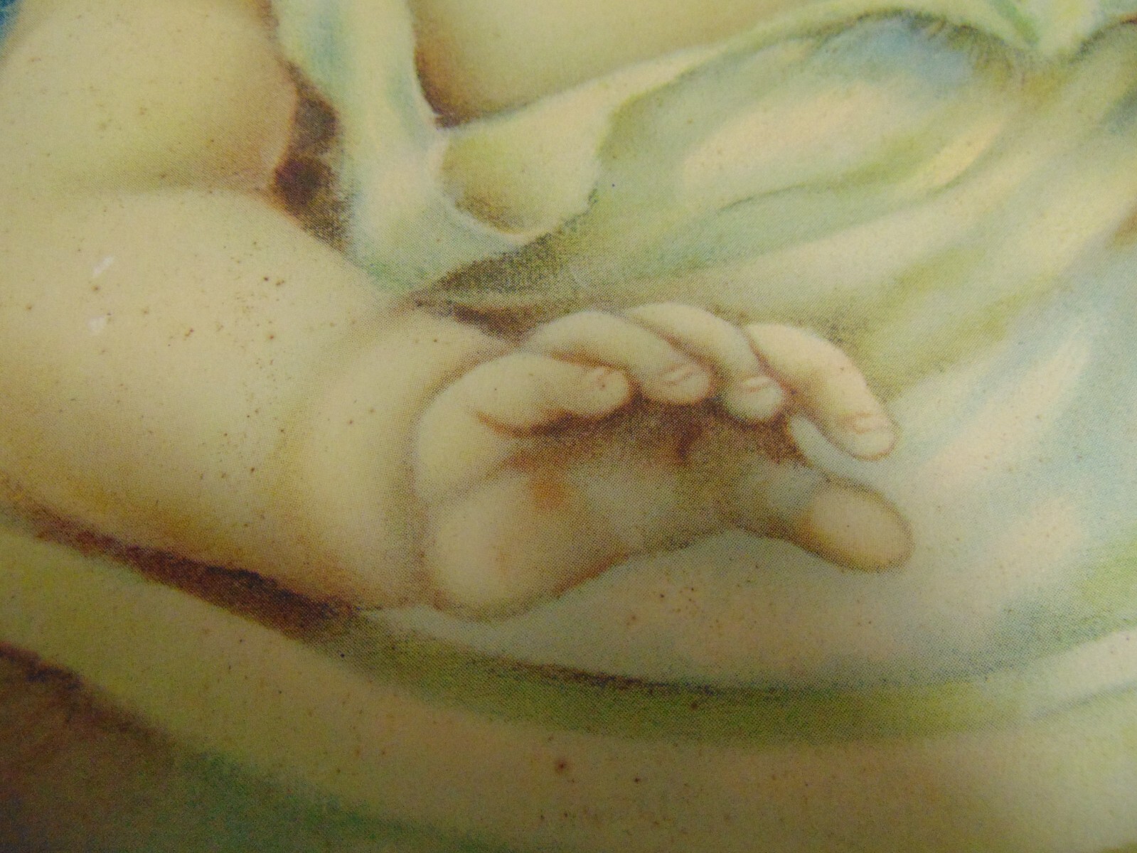 Vtg Baby with Bottle in Highchair Print by Charlotte Becker 14″ x 11″
