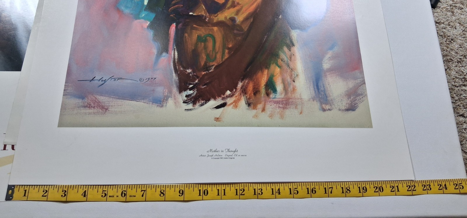 Mother in Thought Joseph Holston 1987 Art Print – 29″ × 22″