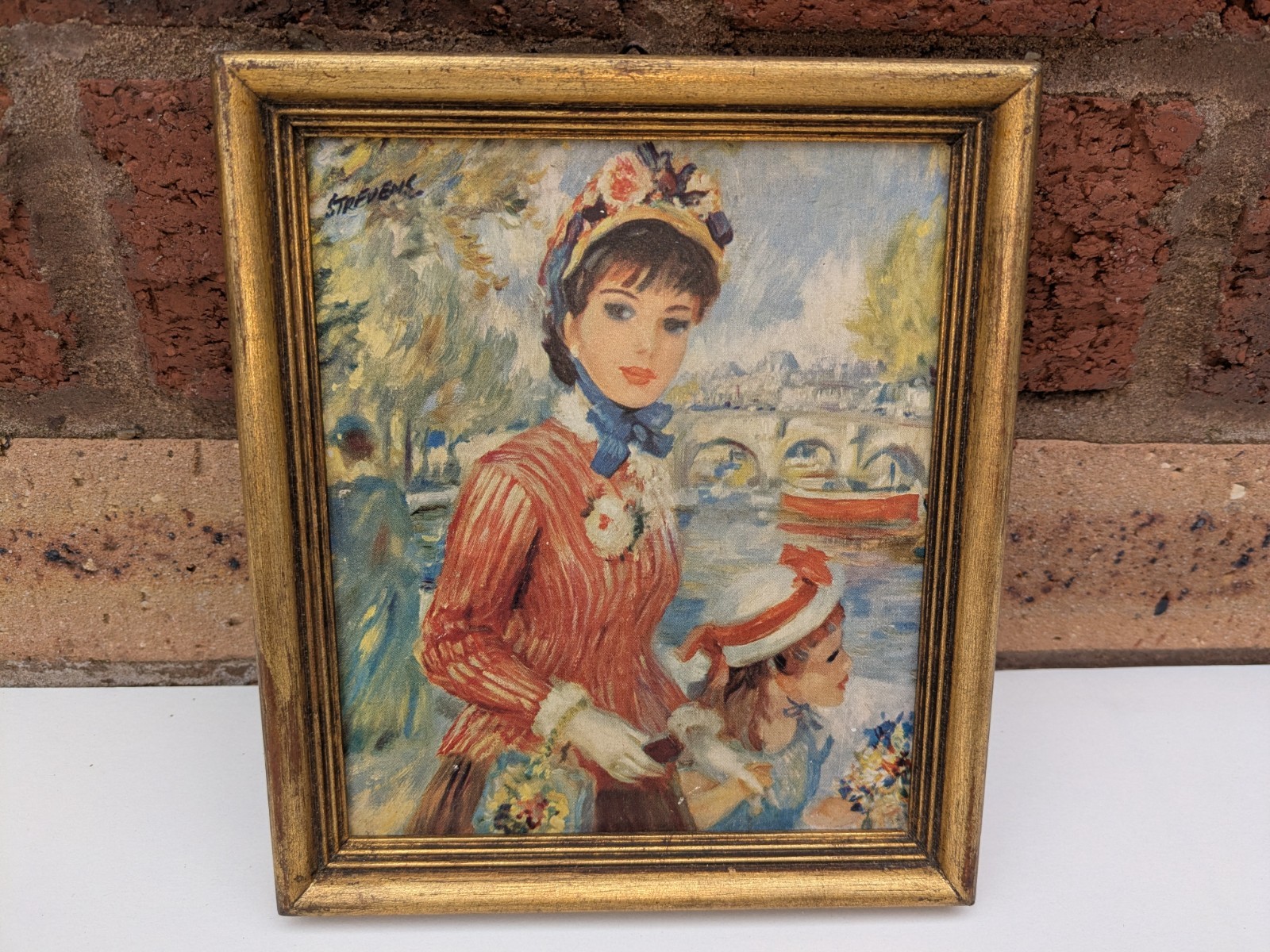 Vintage Art Prints x 2 Portraits Gold Frames Size 16 x 14 cm