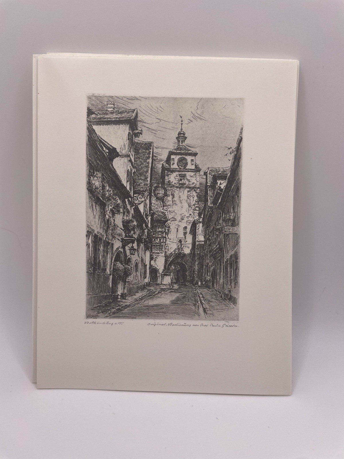 Vintage German Etching Print Lot Paul Geissler Rothenburg 12pc Set