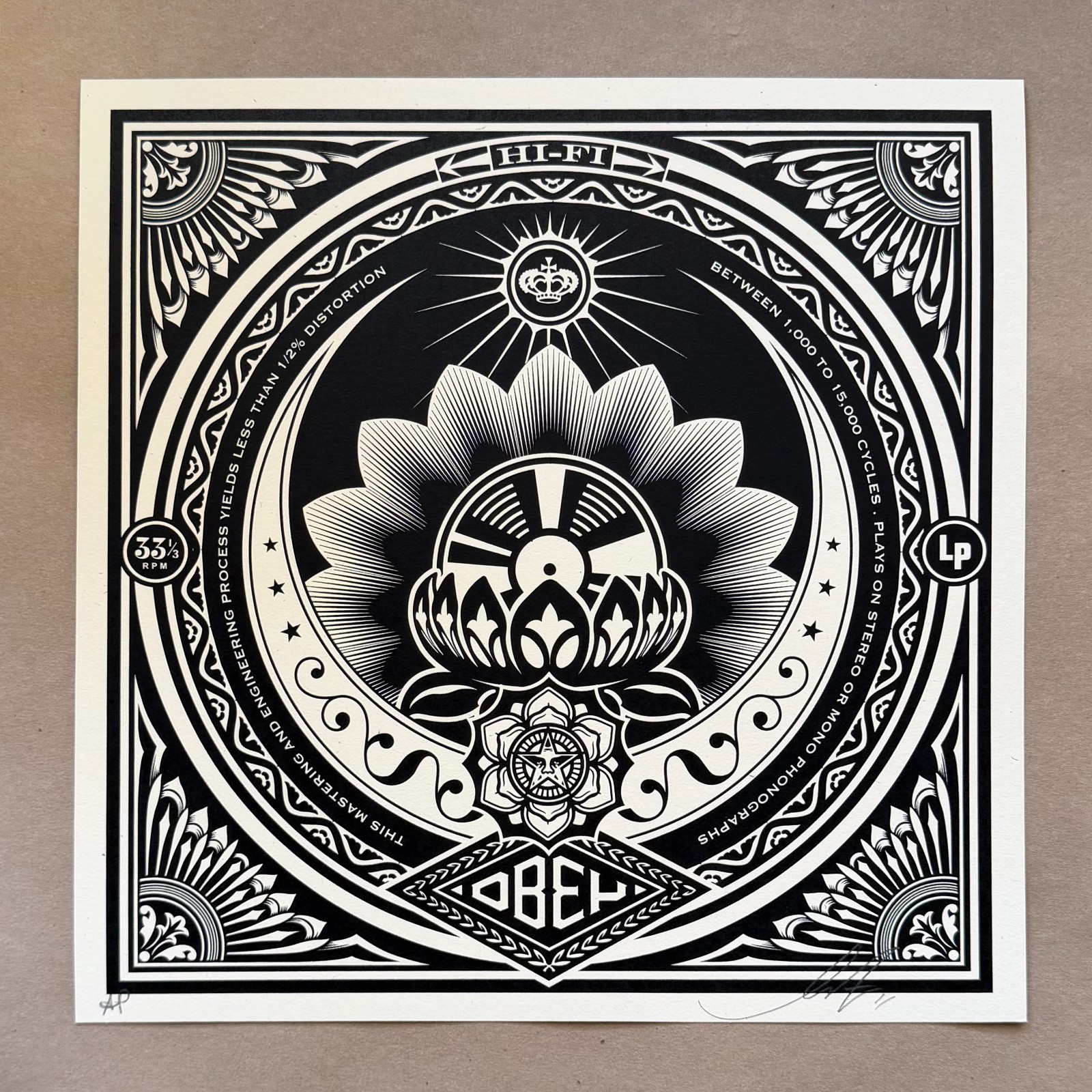 Shepard Fairey Lotus Signed AP Art Print Poster Obey Giant Rare
