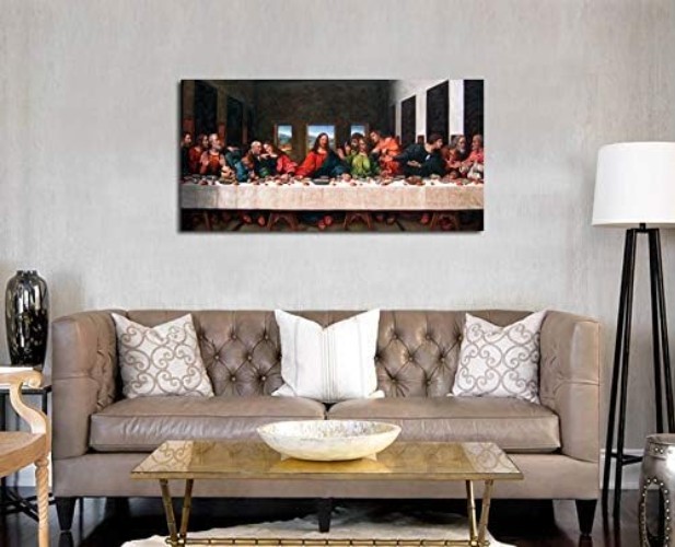 the Last Supper by by Leonardo Davinci- 20″ x 40″ Long Classic Painting Print…