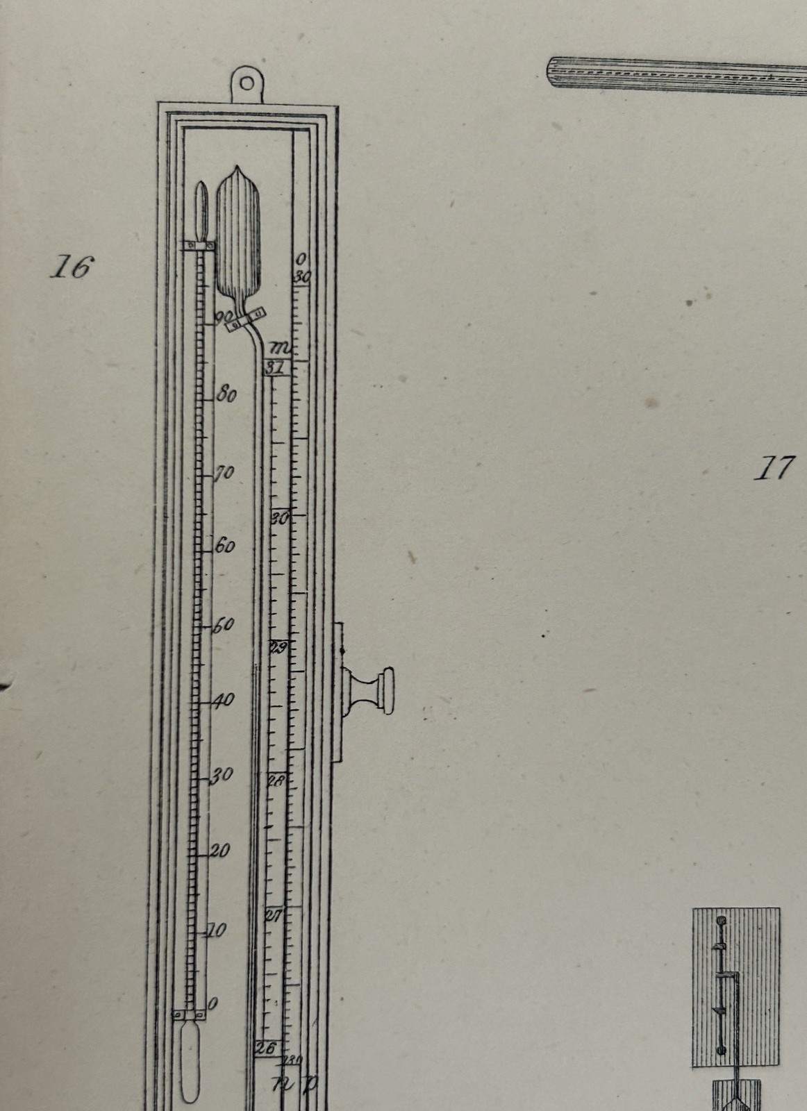 Antique Print Barometer 1877 Victorian Weather Engraving Scientific Apparatus