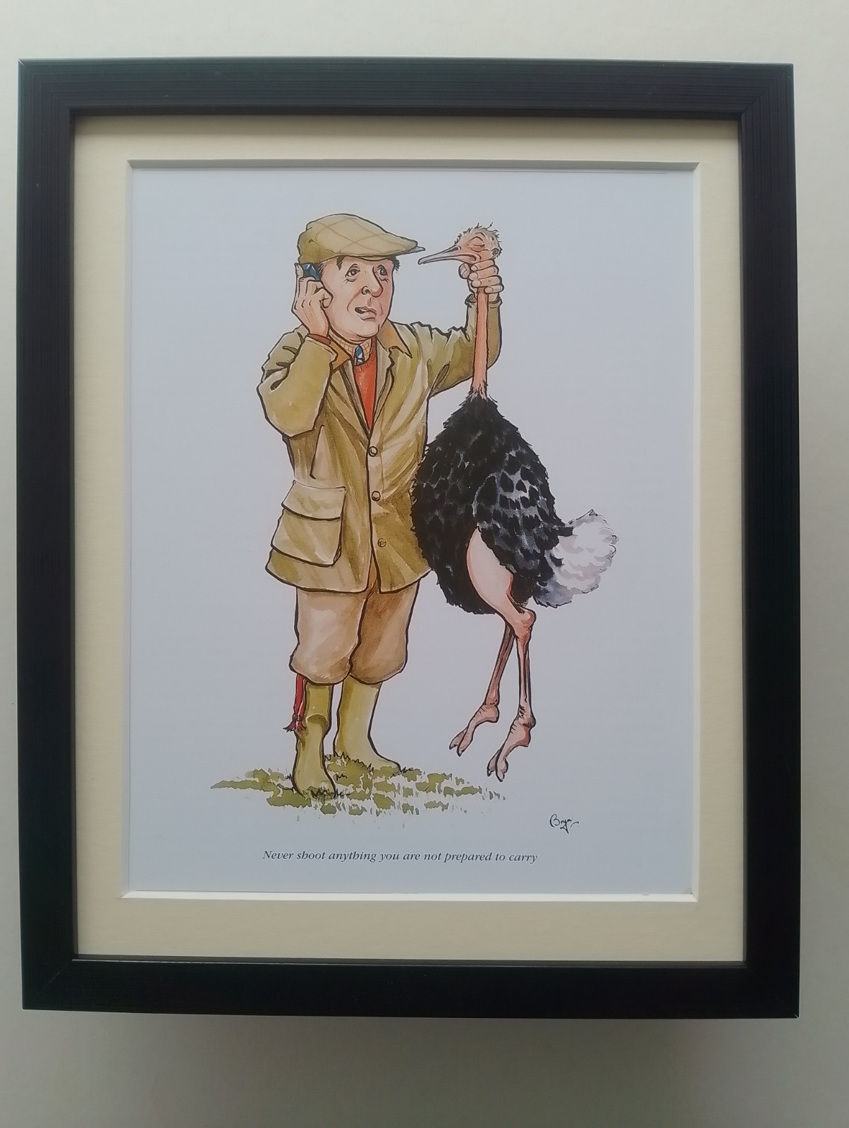 Bryn Parry print ‘Never Shoot Anything You Are Not Prepared To Carry’ FRAMED